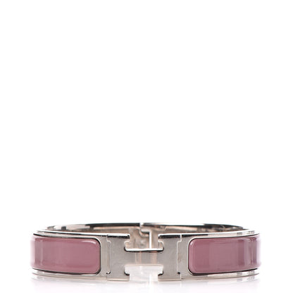 Hermes Enamel Narrow Clic Clac H Bracelet PM Bois De Rose 1 of 4