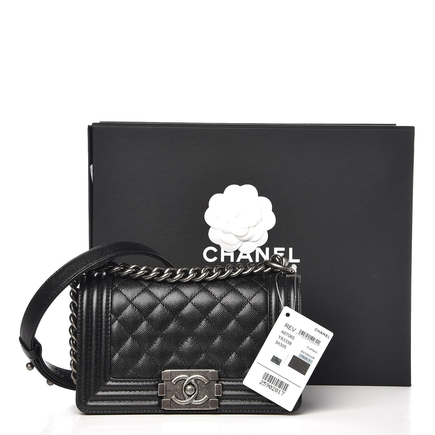 Caviar Quilted Small Boy Flap Black
