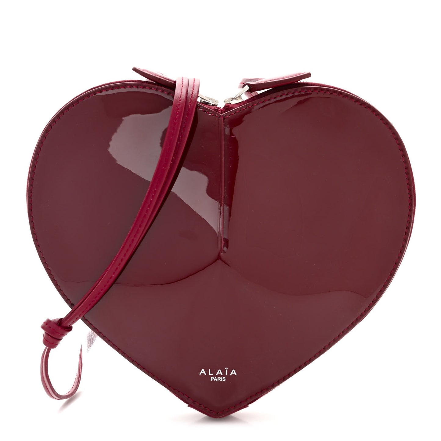 Patent Calfskin Le Coeur Bag Garnet Red