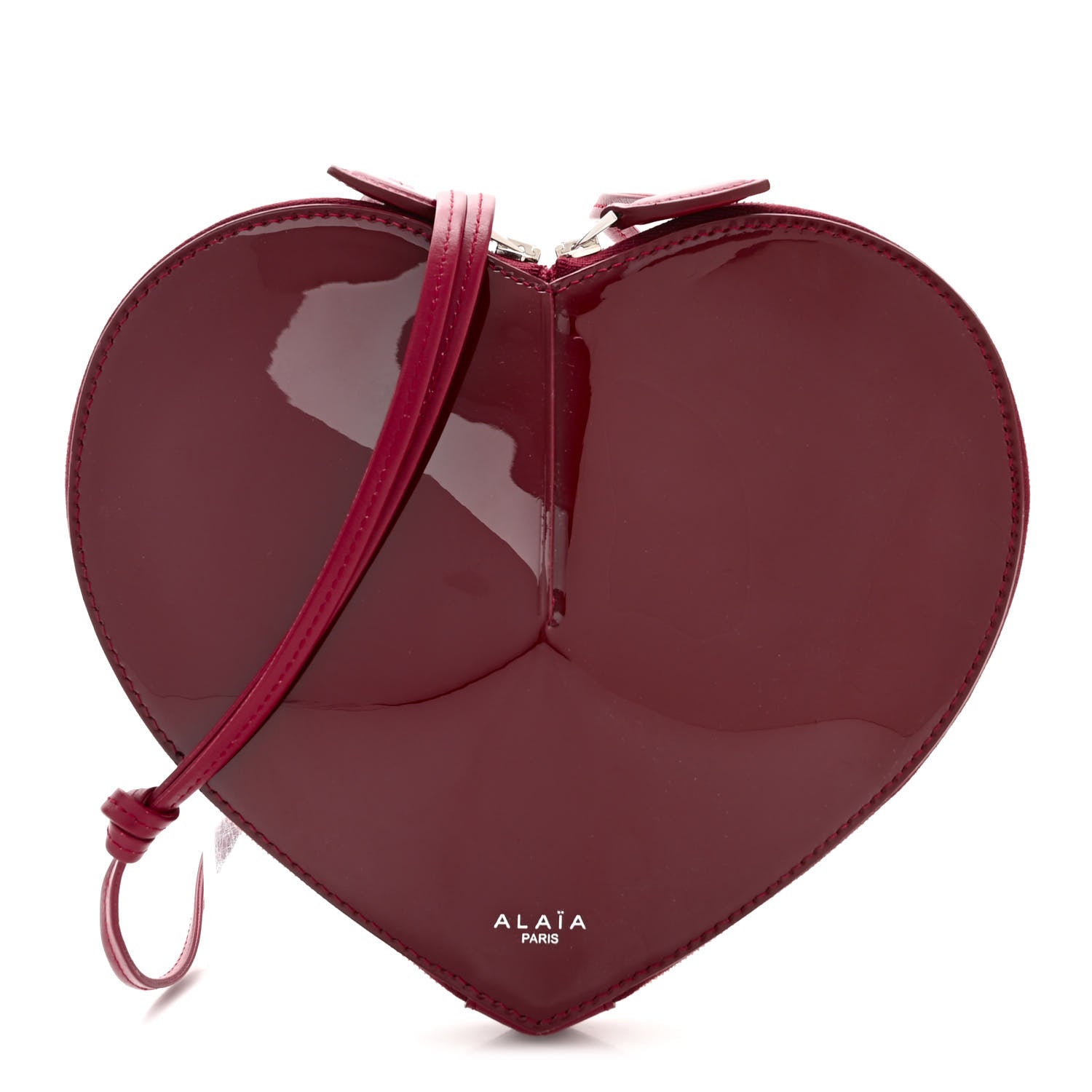 Alaia Patent Calfskin Le Coeur Bag Garnet Red 1 of 9