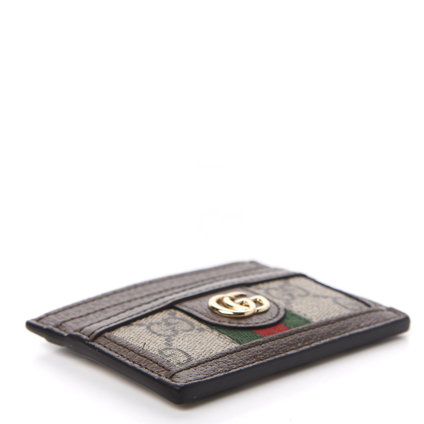 GG Supreme Monogram Ophidia Card Holder Brown