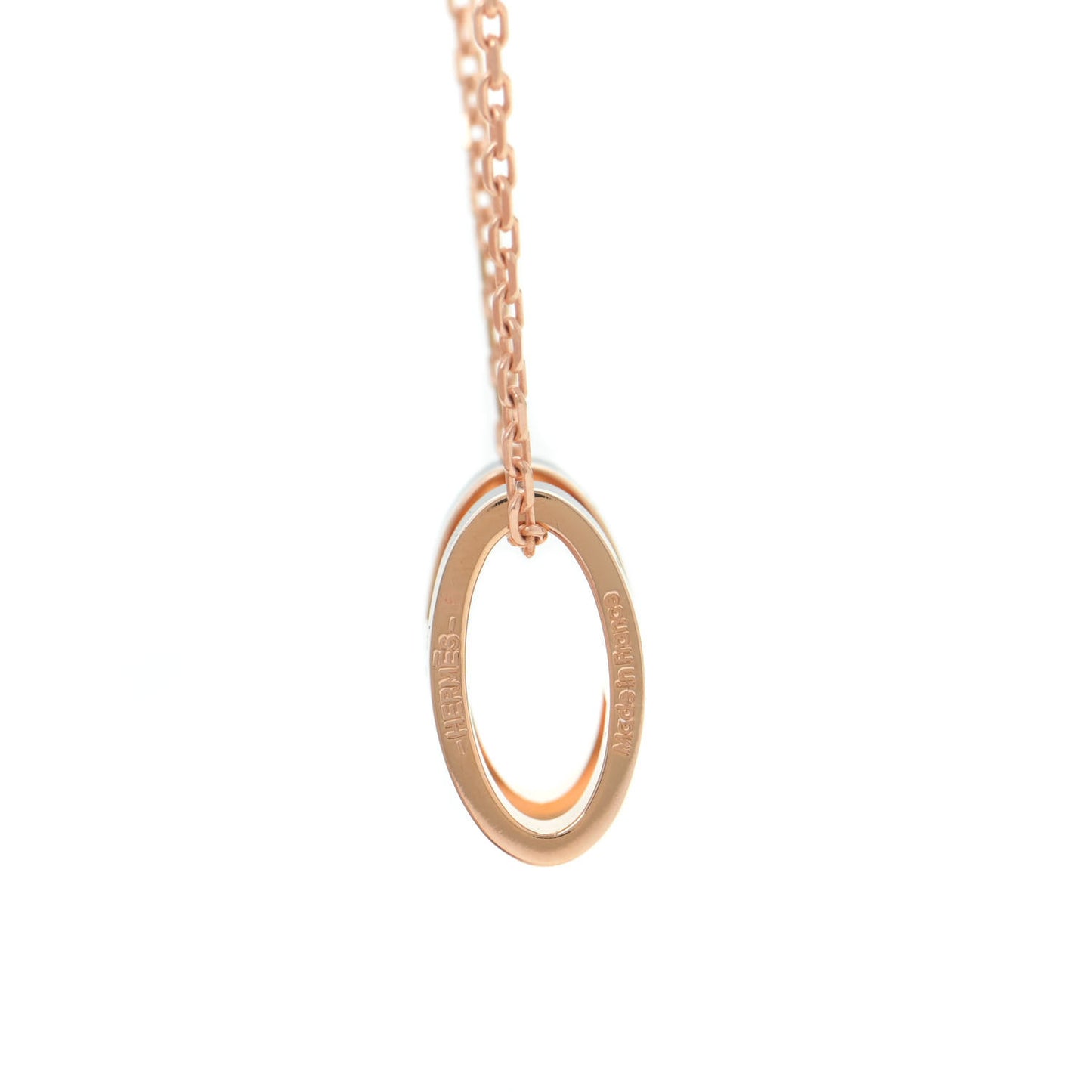 Lacquered Rose Gold Pop H Pendant Necklace Black