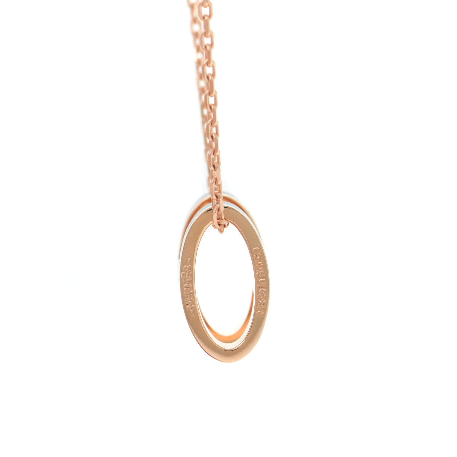 Hermes Lacquered Rose Gold Pop H Pendant Necklace Black 4 of 7