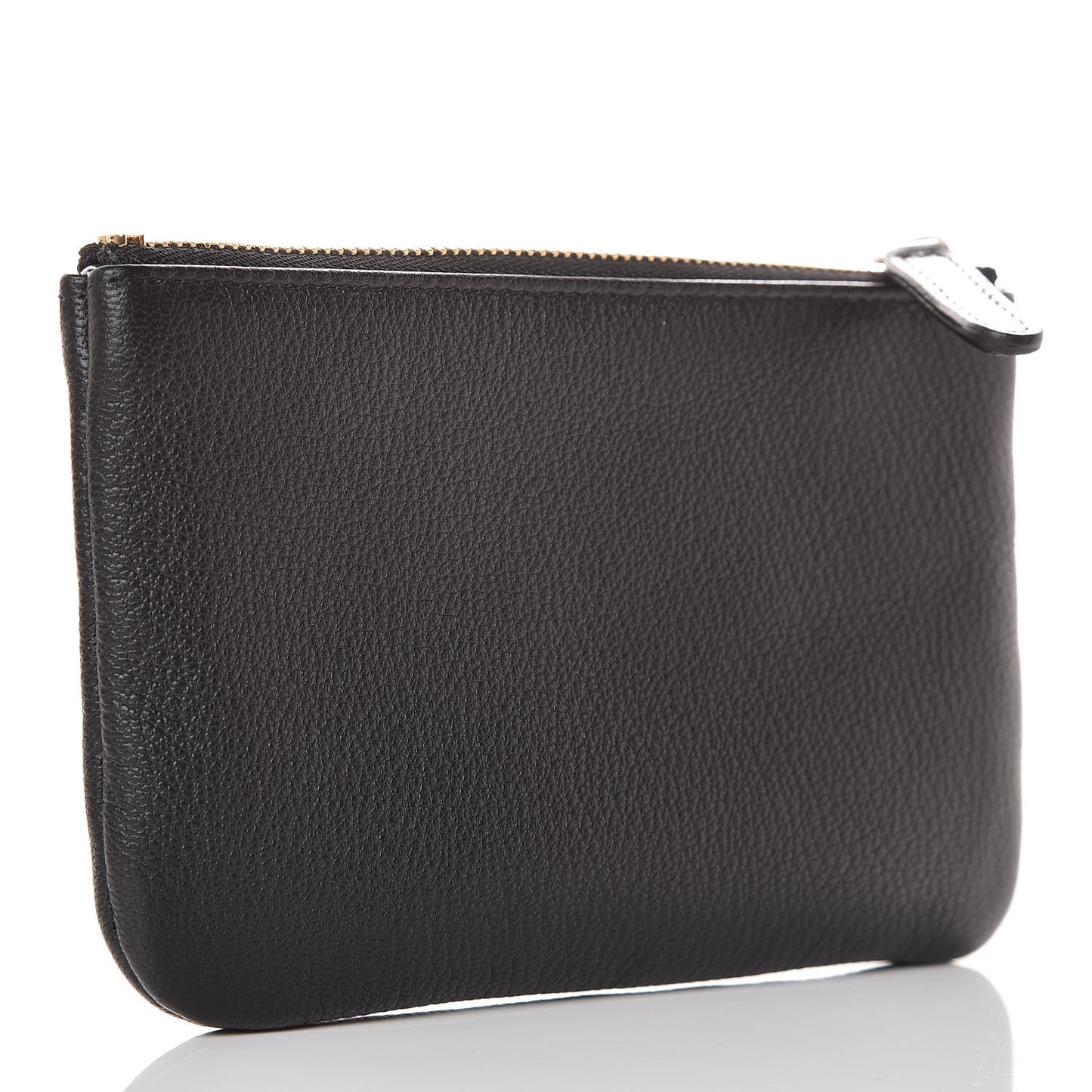 Goatskin Small CC Clover Cosmetic Case Black