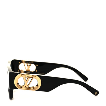 Louis Vuitton Acetate LV Link Square Sunglasses Z1478E Black 3 of 8