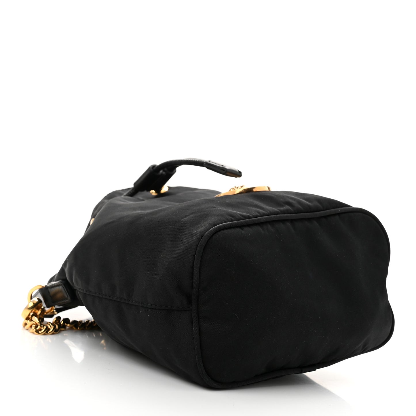 Nylon Medusa Drawstring Bucket Bag Black