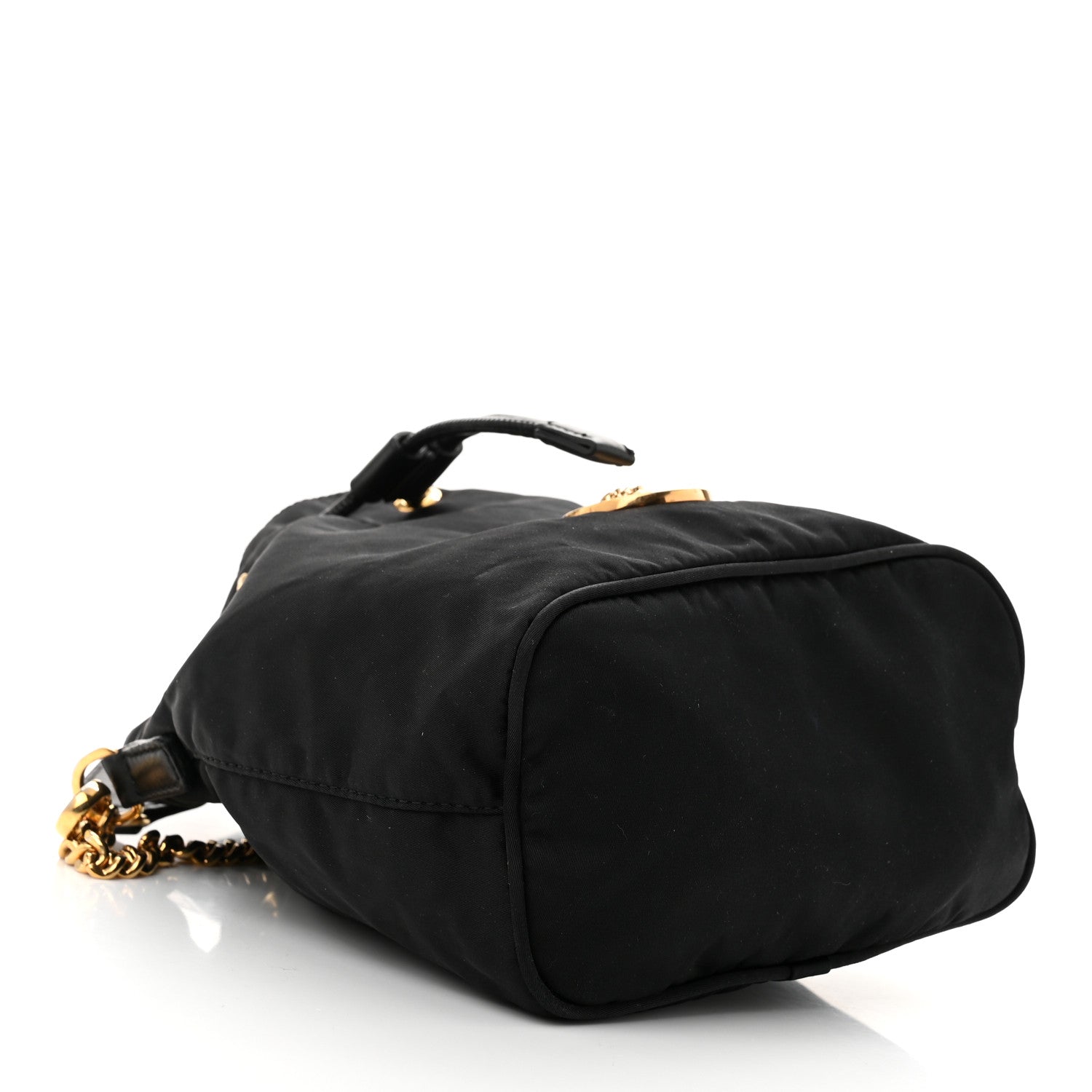 Versace Nylon Medusa Drawstring Bucket Bag Black 4 of 9