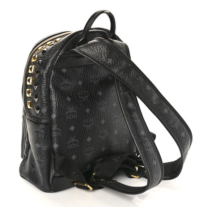 MCM Visetos Studded Colorblock Small Stark Brock Backpack Black 3 of 9