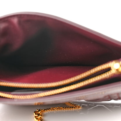 Christian Dior Patent Cannage Caro Zipped Pouch With Chain Amaranth 7 of 12