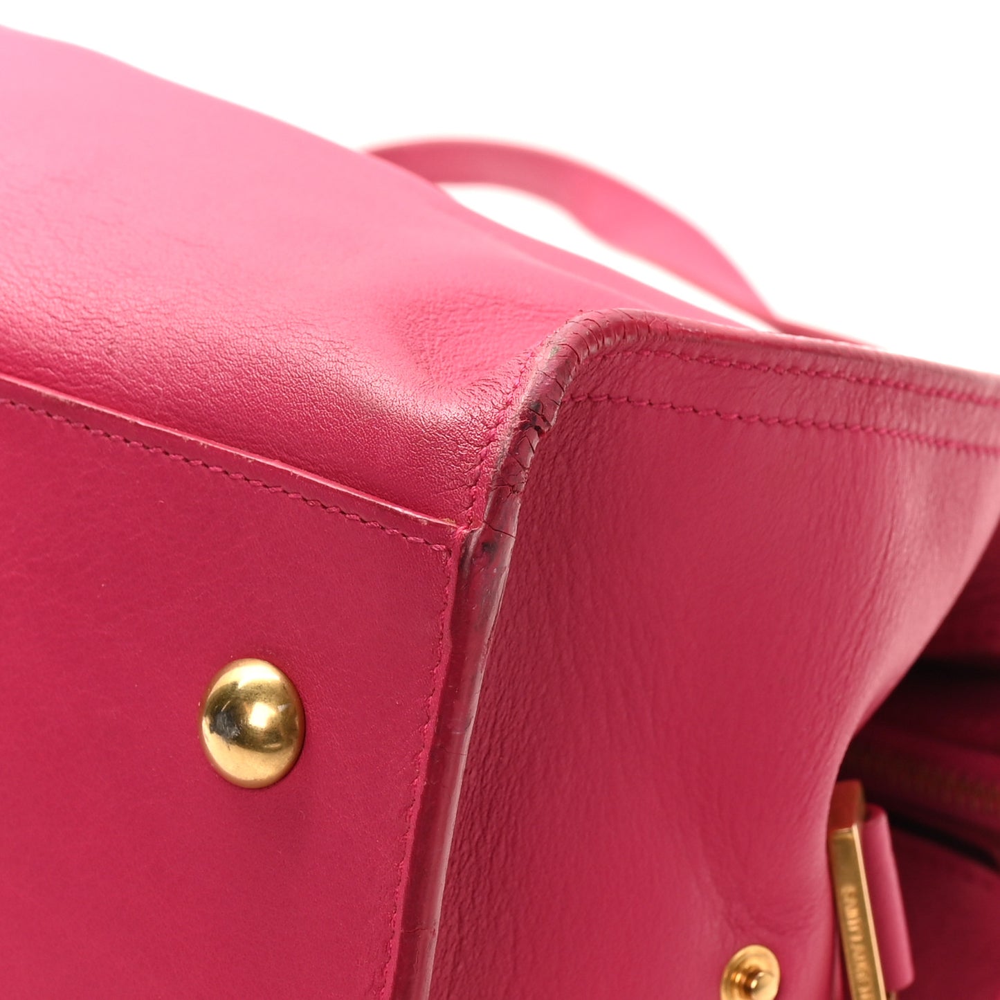 Calfskin Small Classic Y Cabas Fuchsia