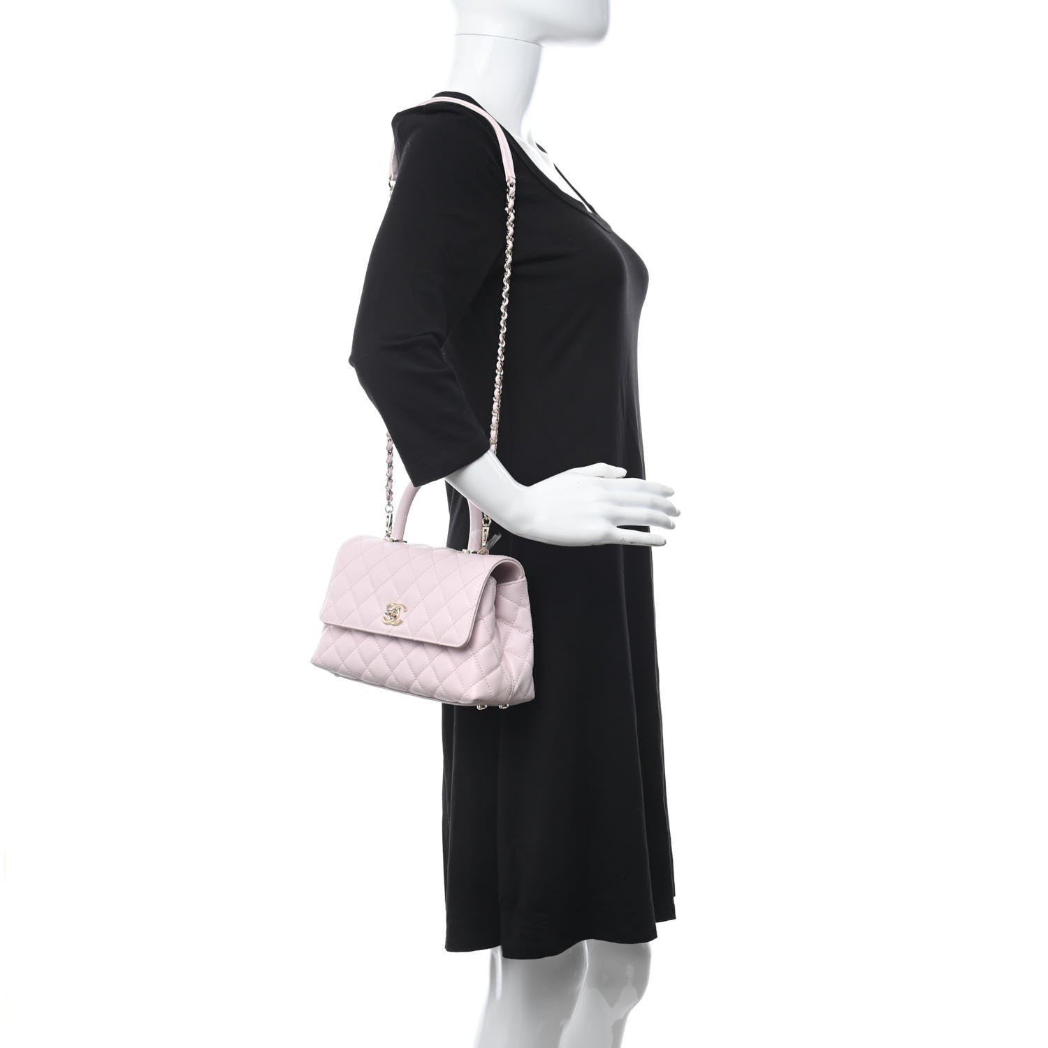 Chanel Caviar Quilted Mini Coco Handle Flap Rose 2 of 11