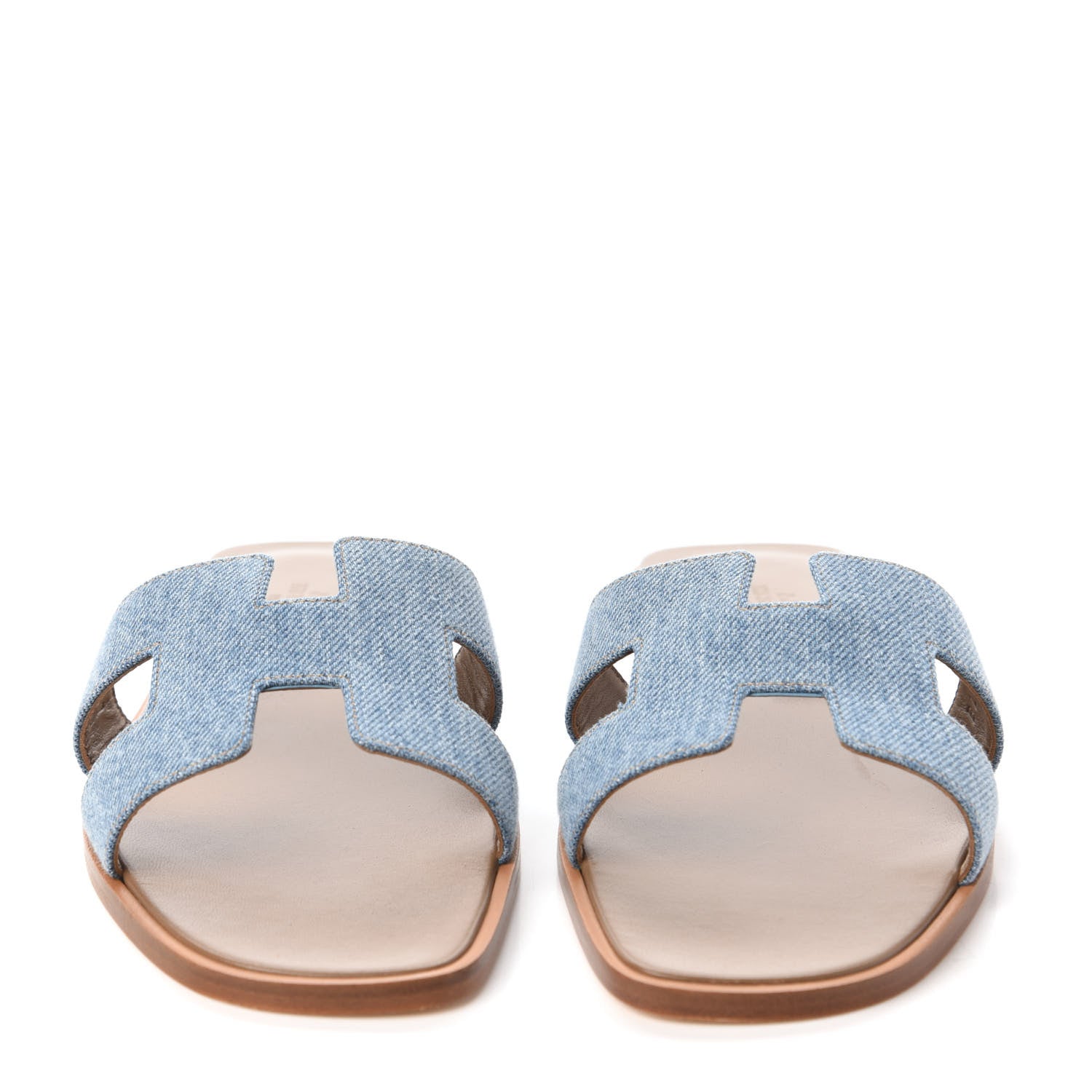 Hermes Denim Canvas Oran Sandals 39 Bleu Clair 2 of 9