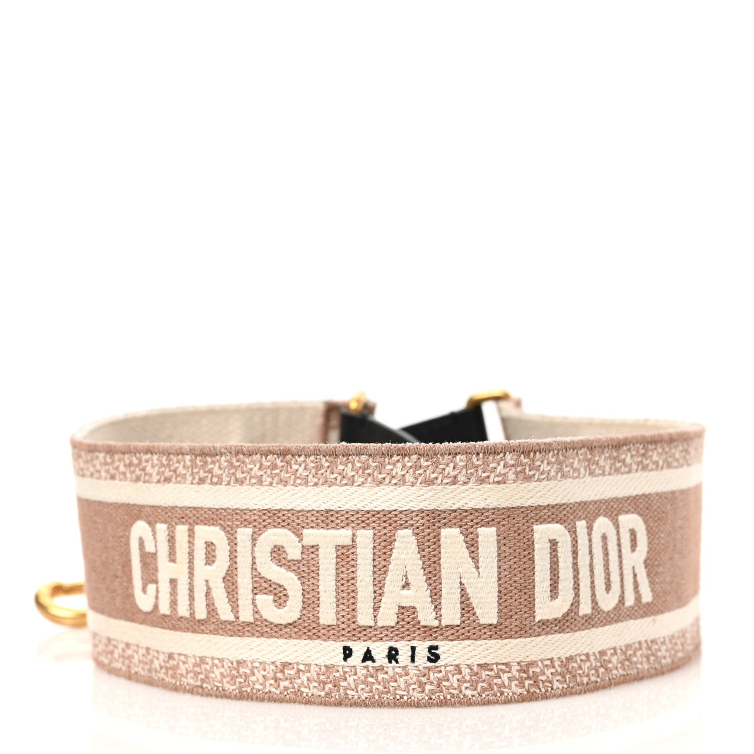Christian Dior Canvas Embroidered Shoulder Strap Pink Multicolor 2 of 3