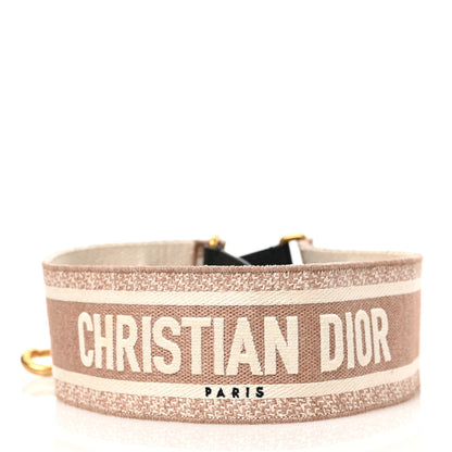Christian Dior Canvas Embroidered Shoulder Strap Pink Multicolor 2 of 3