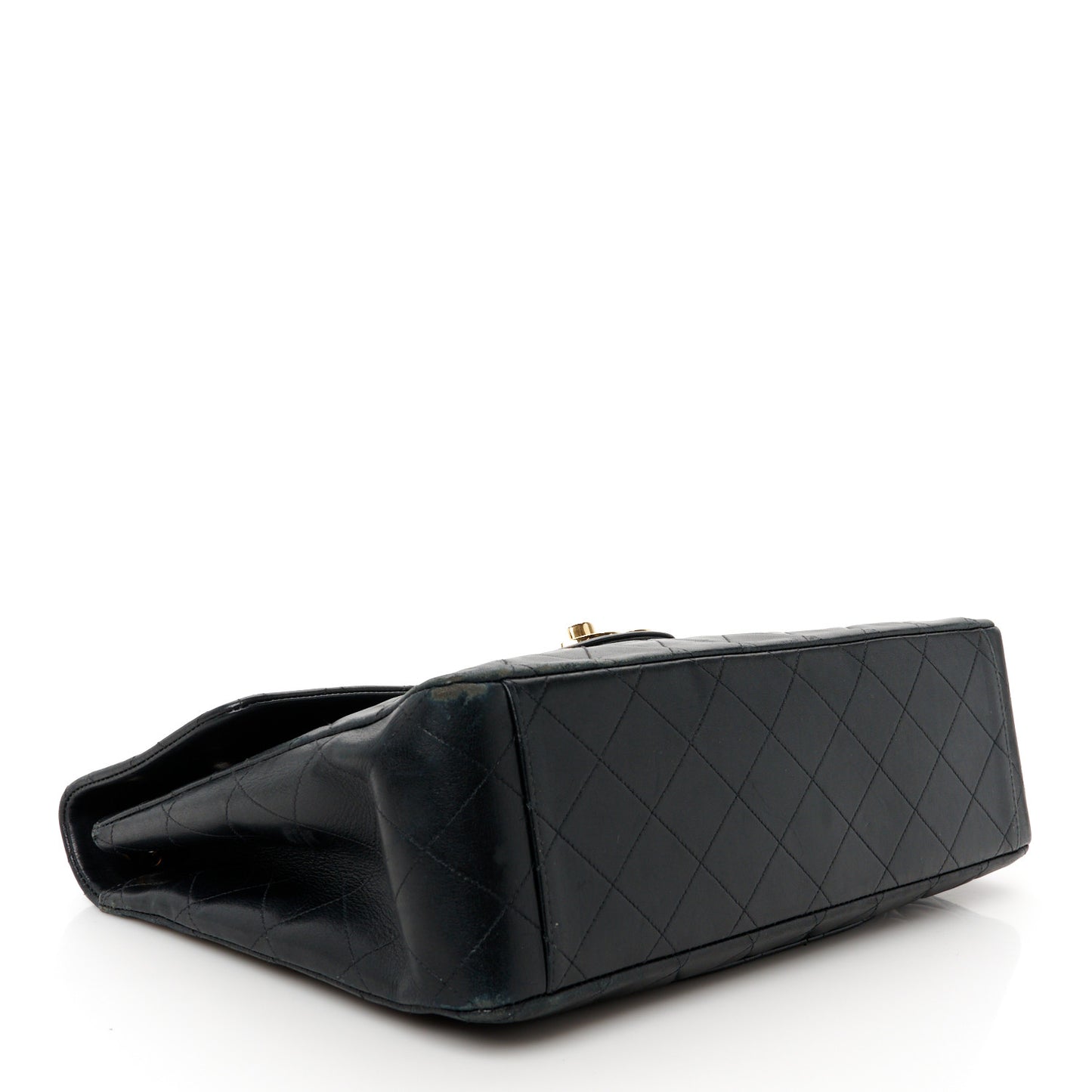 Lambskin Quilted XL Jumbo Single Flap Black