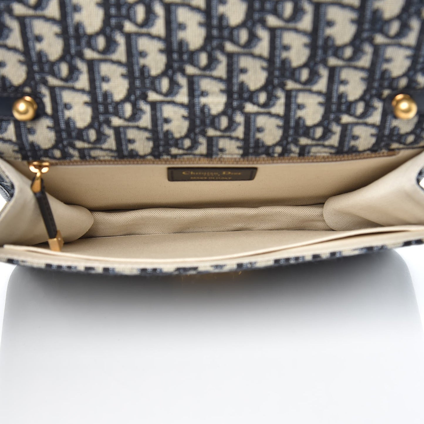 Oblique Small DiorAddict Flap Bag Navy Blue