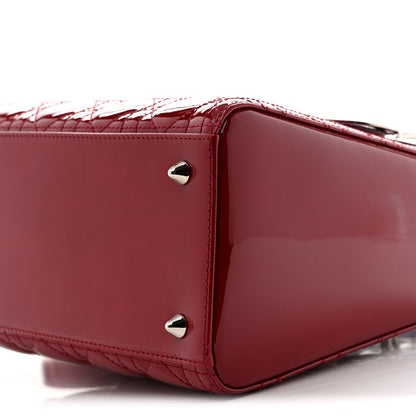 Christian Dior Patent Cannage Medium Lady Dior Red 9 of 11