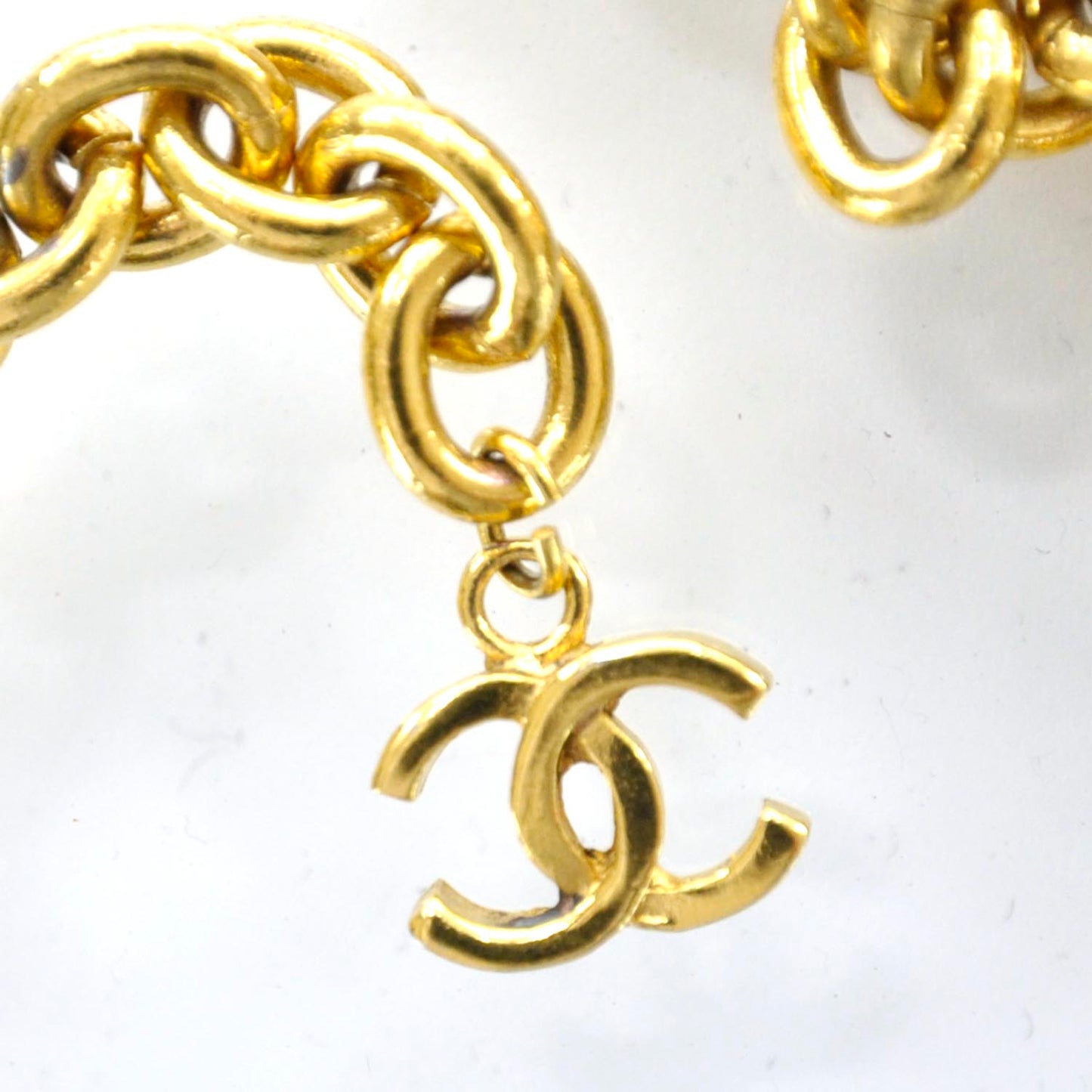 Chain Quilted CC Belt Gold