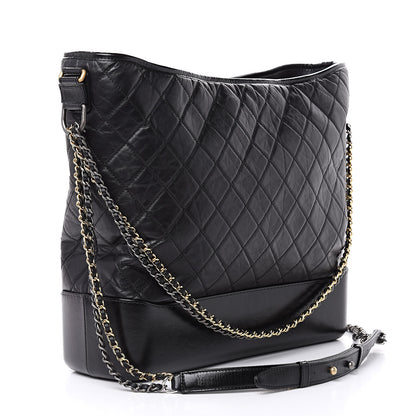 Chanel Aged Calfskin Quilted Maxi Gabrielle Hobo Black 3 of 11