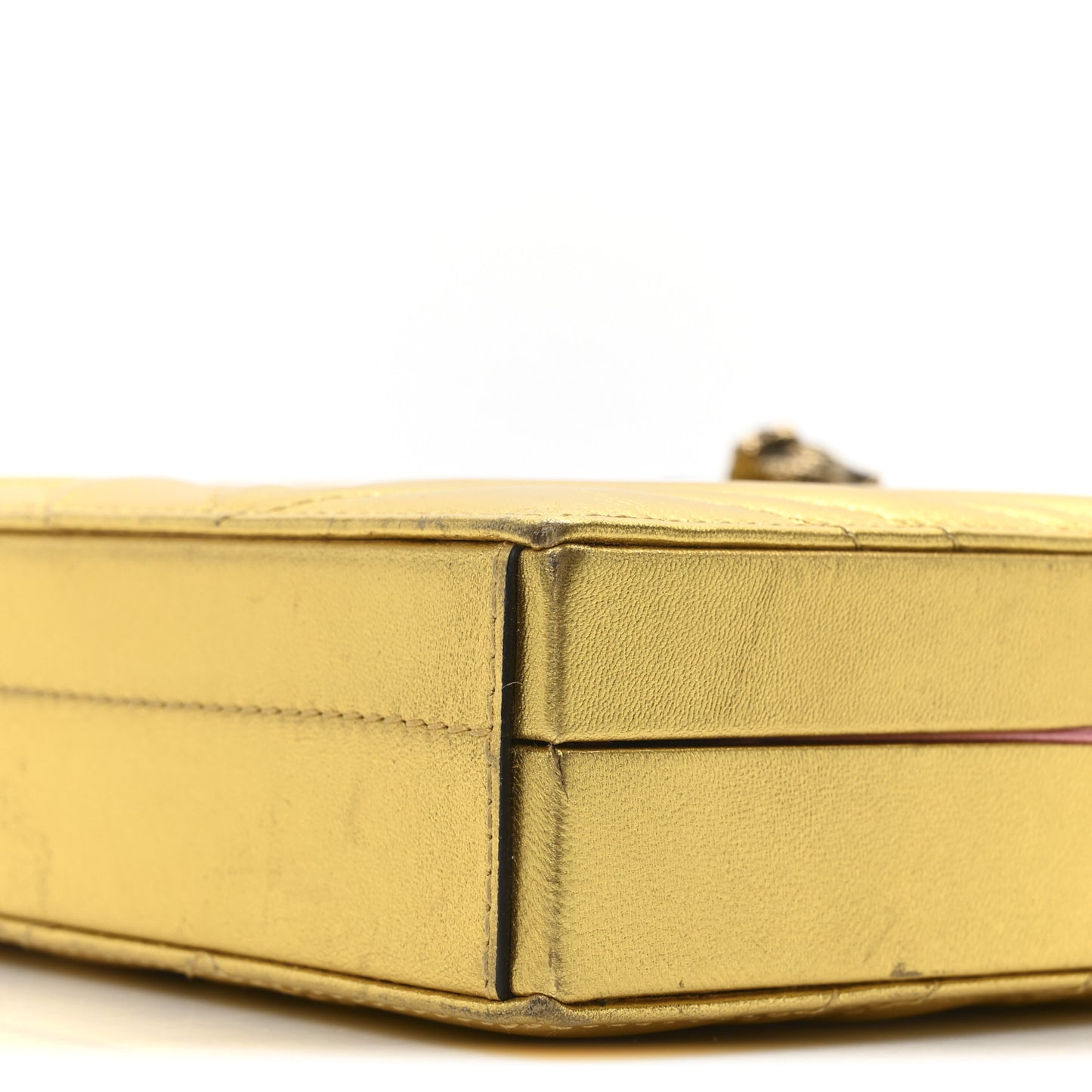 Metallic Nappa Matelasse Broadway Top Handle Bag Gold
