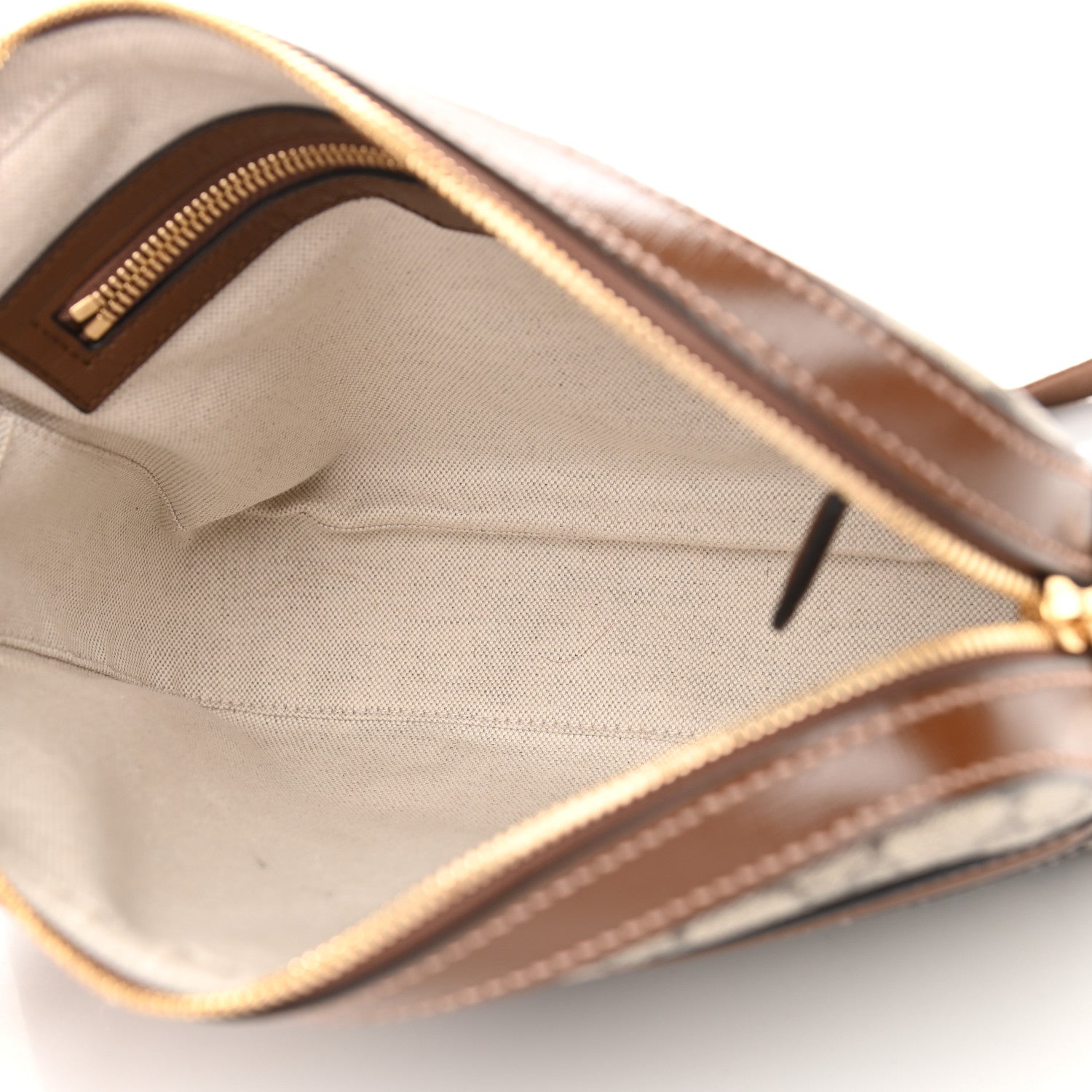 Gucci GG Supreme Monogram Azalea Calfskin Retro Interlocking G Messenger Shoulder Bag Beige Ebony Brown Sugar 5 of 10