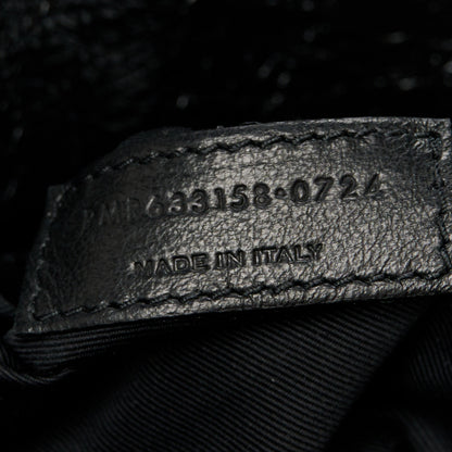 Saint Laurent Crinkled Calfskin Matelasse Monogram Medium Niki Chain Satchel Black 8 of 11