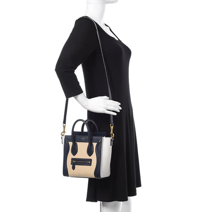 Celine Drummed Calfskin Nano Tri-Color Luggage Firefly 2 of 18
