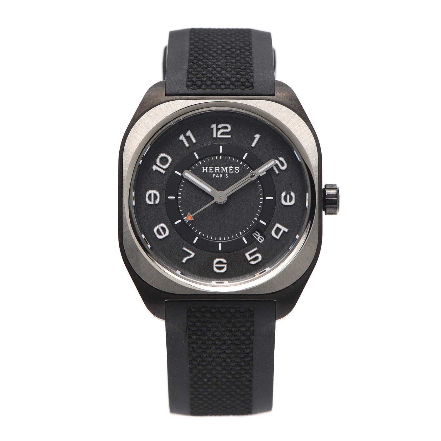 Hermes DLC Coated Titanium Rubber 39mm H08 Automatic Watch Noir 1 of 6
