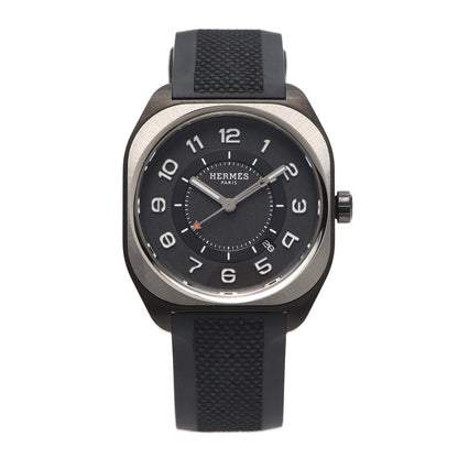 Hermes DLC Coated Titanium Rubber 39mm H08 Automatic Watch Noir 1 of 6