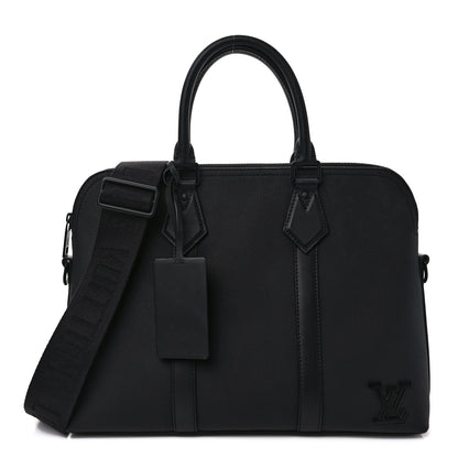 Louis Vuitton Calfskin Aerogram Takeoff Briefcase Black 1 of 10