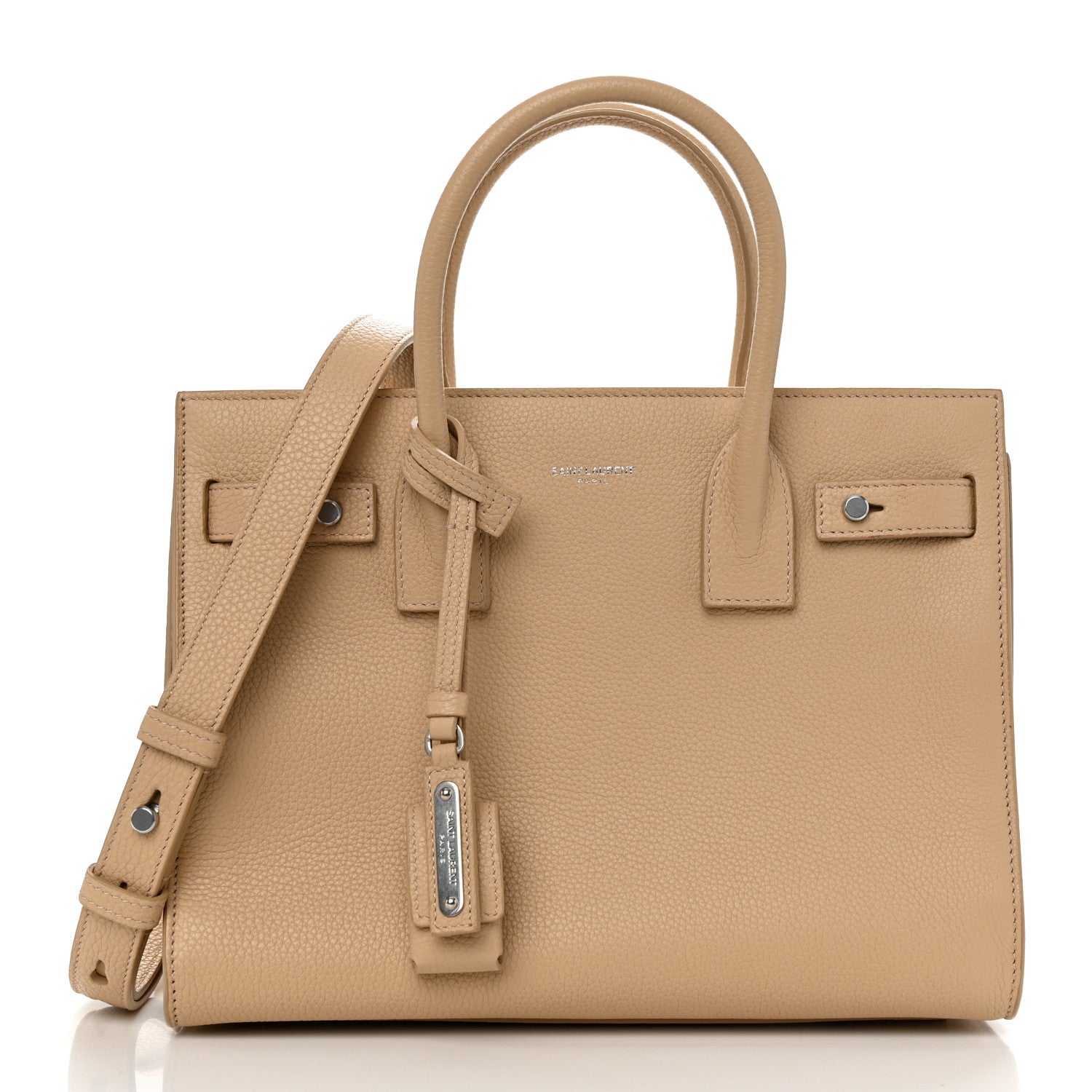 Saint Laurent Grained Calfskin Baby Supple Sac De Jour Beige 2 of 12