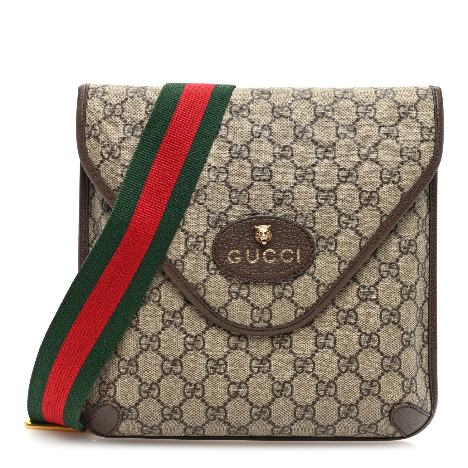Gucci GG Supreme Monogram Web Medium Neo Vintage Flap Messenger Bag Beige New Acero 1 of 12