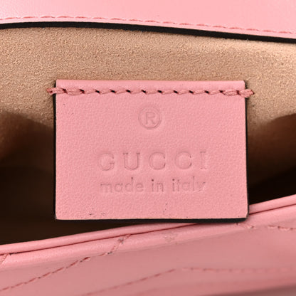 Gucci Calfskin Matelasse Super Mini GG Marmont Shoulder Bag Wild Rose 6 of 11
