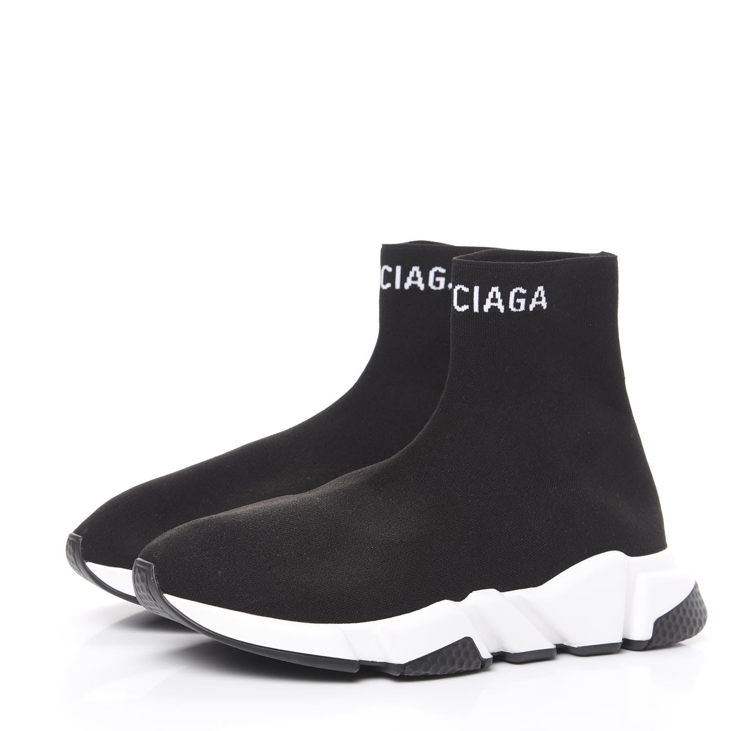 Balenciaga Neoprene Knit Mens Hi Speed Sneakers 41 Black White 3 of 7