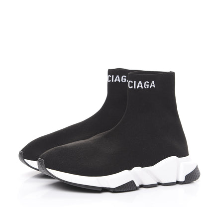 Balenciaga Neoprene Knit Mens Hi Speed Sneakers 41 Black White 3 of 7