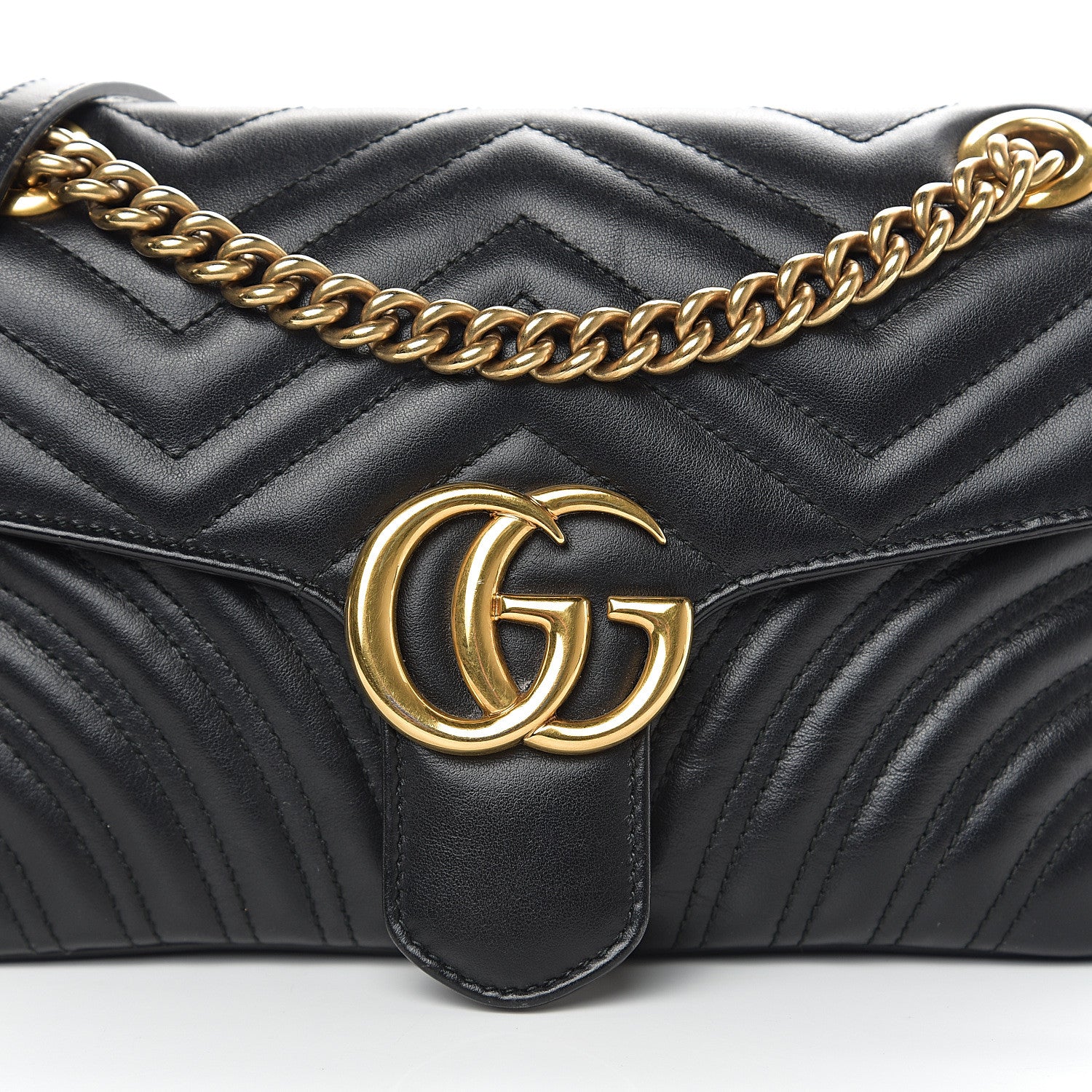 Gucci Calfskin Matelasse Small GG Marmont Shoulder Bag Black 13 of 13