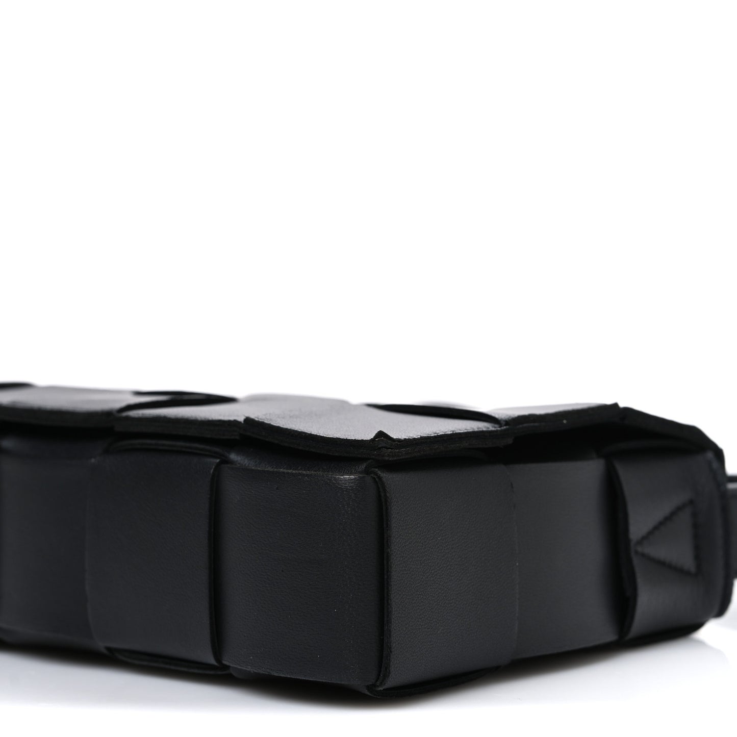 Lambskin Maxi Intrecciato Cassette Crossbody Bag Black