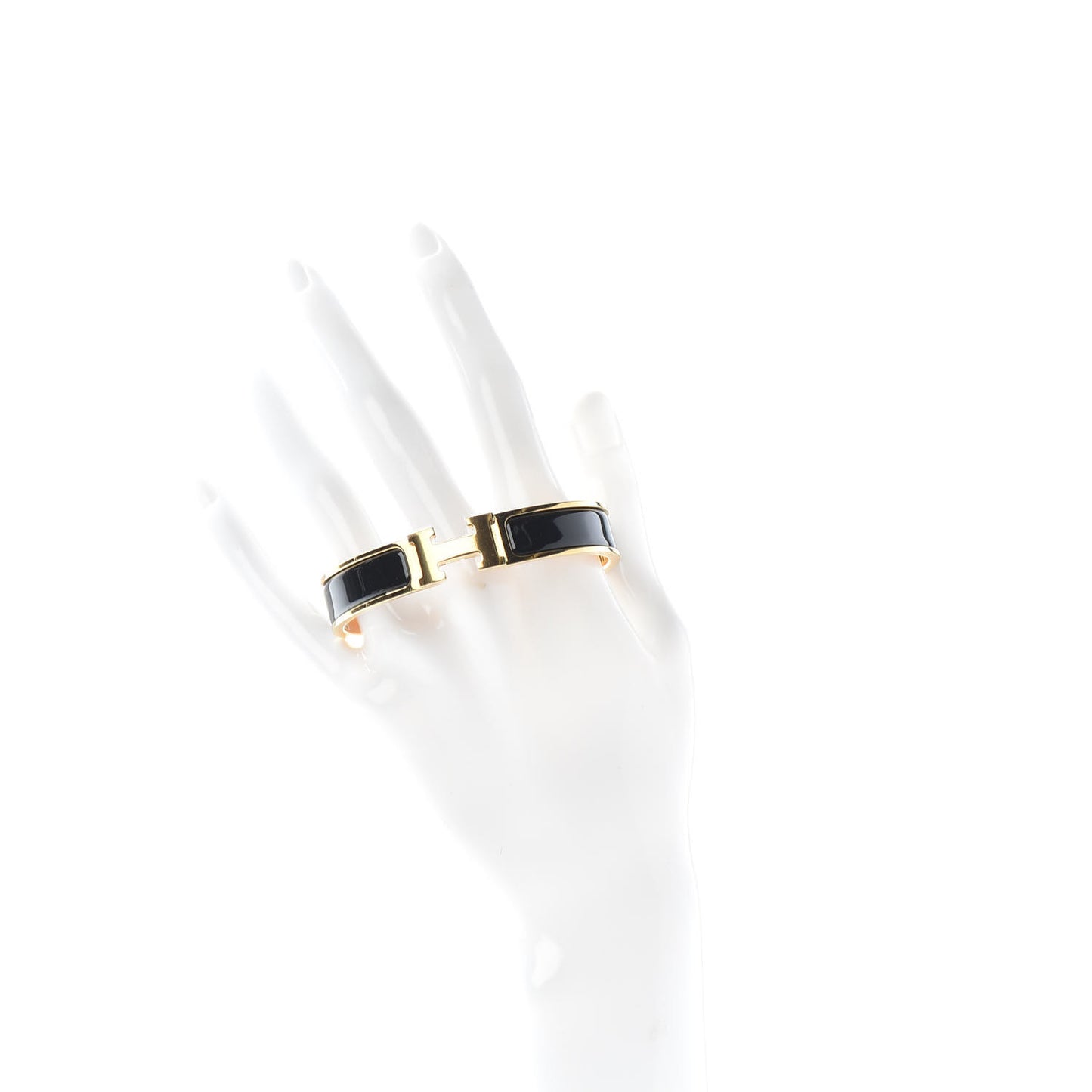 Enamel Narrow Clic Clac H Bracelet GM Black