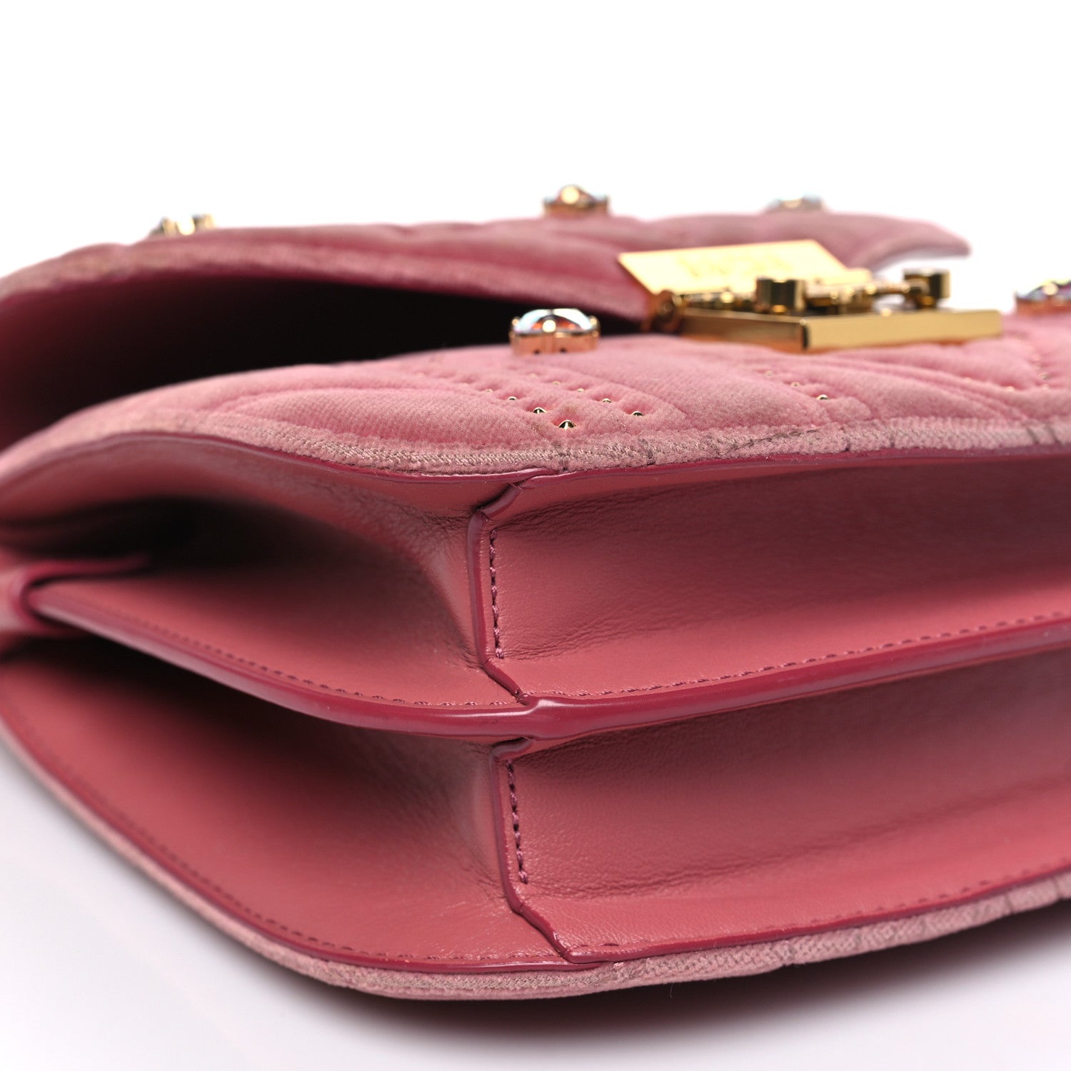 MCM Velvet Swarovski Crystal Patricia Crossbody Bag Quartz Pink 9 of 13