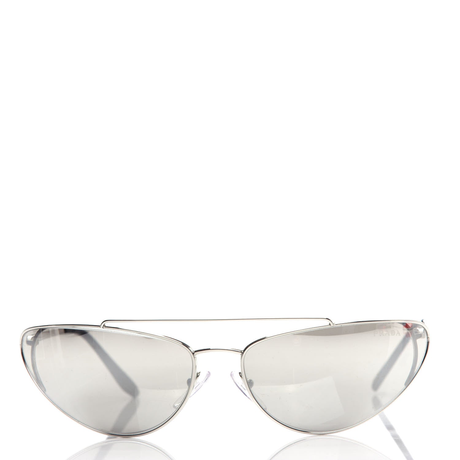 Prada Cat Eye Sunglasses SPR 62V Silver 2 of 8