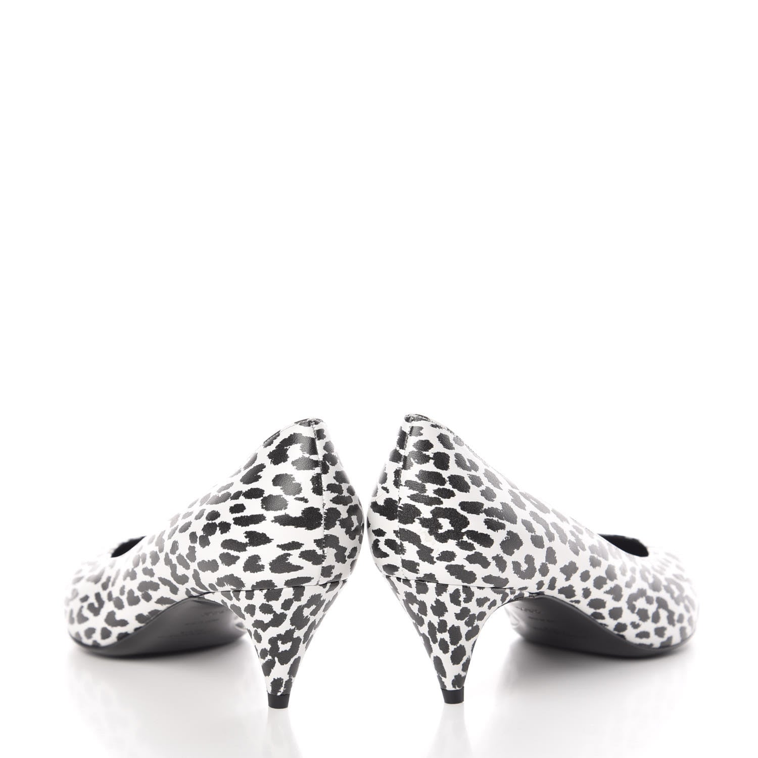 Saint Laurent Soft Calfskin Baby Cat Paris 50 Pumps 38.5 Bianco White Black 5 of 12