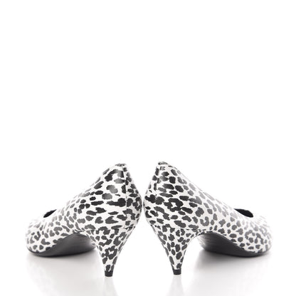 Saint Laurent Soft Calfskin Baby Cat Paris 50 Pumps 38.5 Bianco White Black 5 of 12