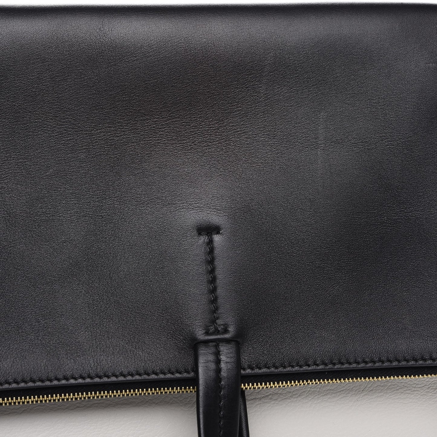 Calfskin Folded Cabas Black White