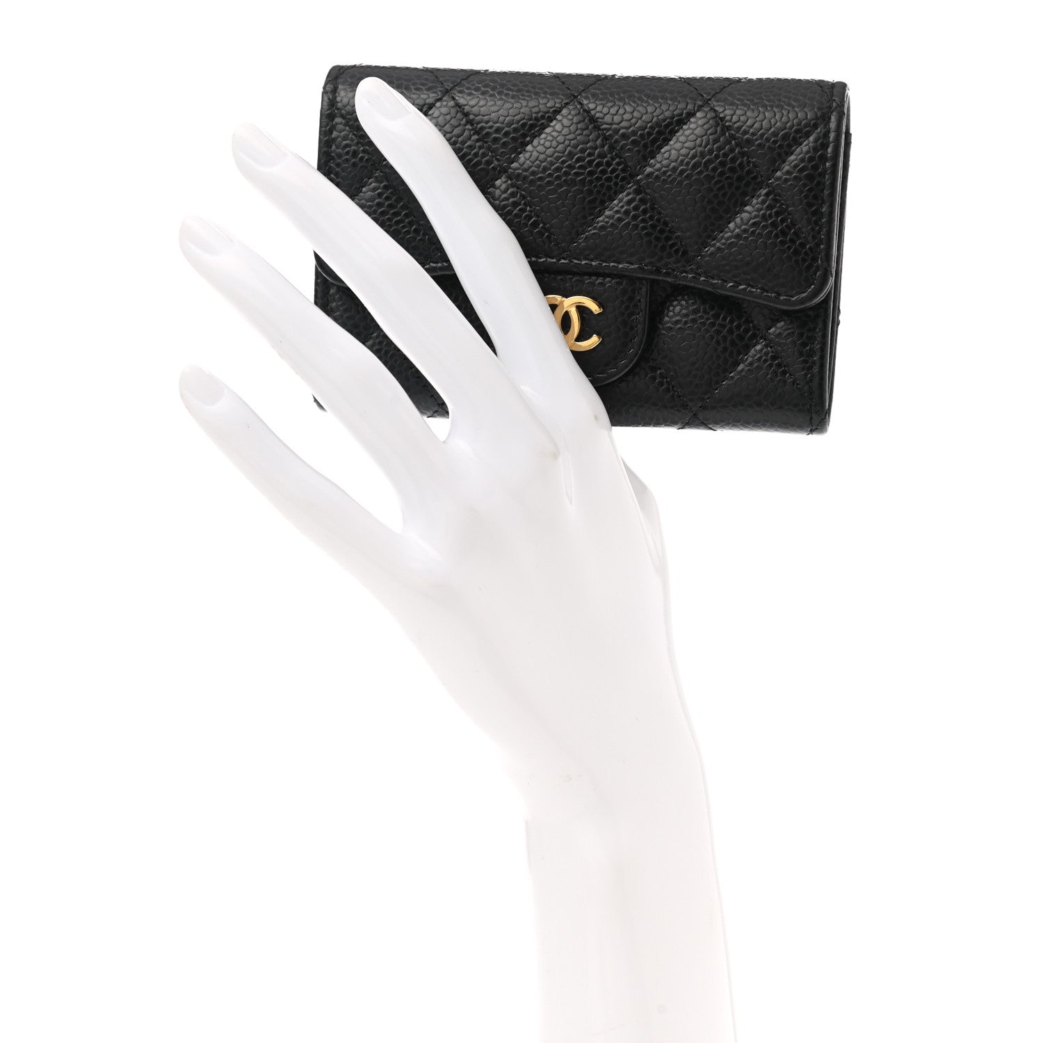 Chanel Caviar Quilted Flap Card Holder Wallet Black 3 of 10