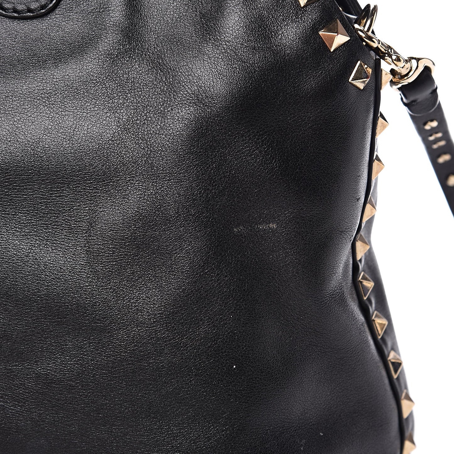 Vitello Rockstud Dome Satchel Black