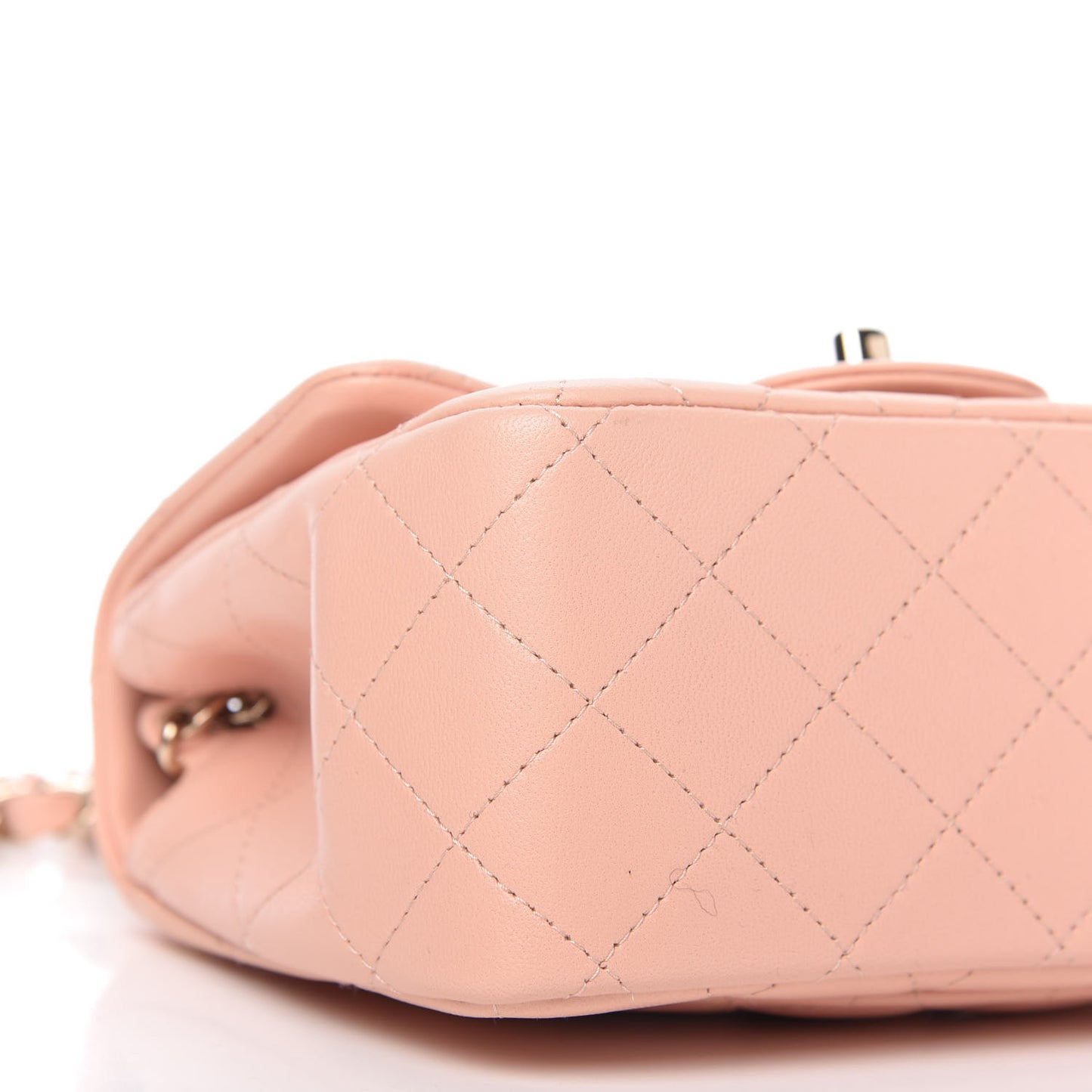 Lambskin Quilted Mini Square Flap Light Pink