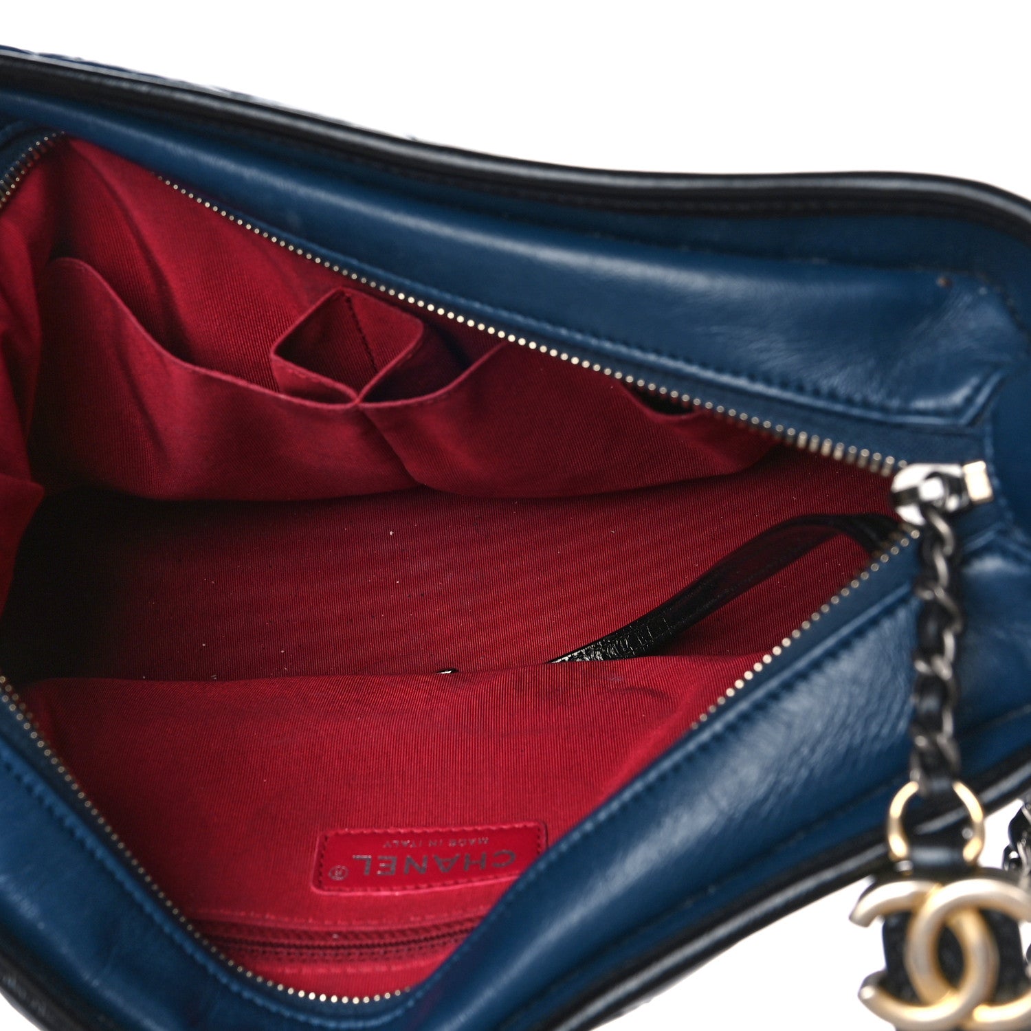Chanel Aged Calfskin Quilted Medium Gabrielle Hobo Navy Black 5 of 11