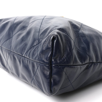Chanel Shiny Calfskin Quilted Small Chanel 22 Navy 11 of 11