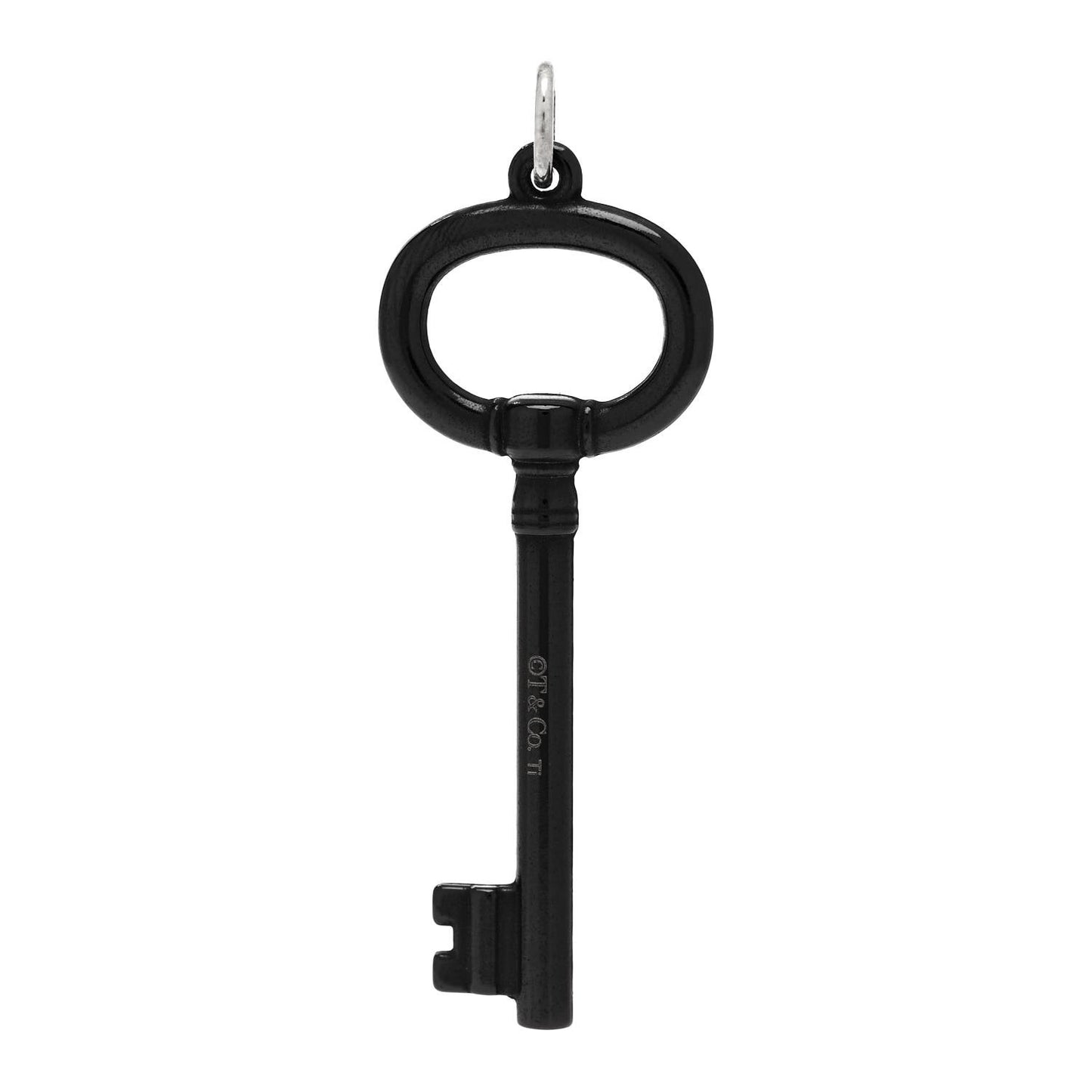 Black Titanium Oval Key Pendant