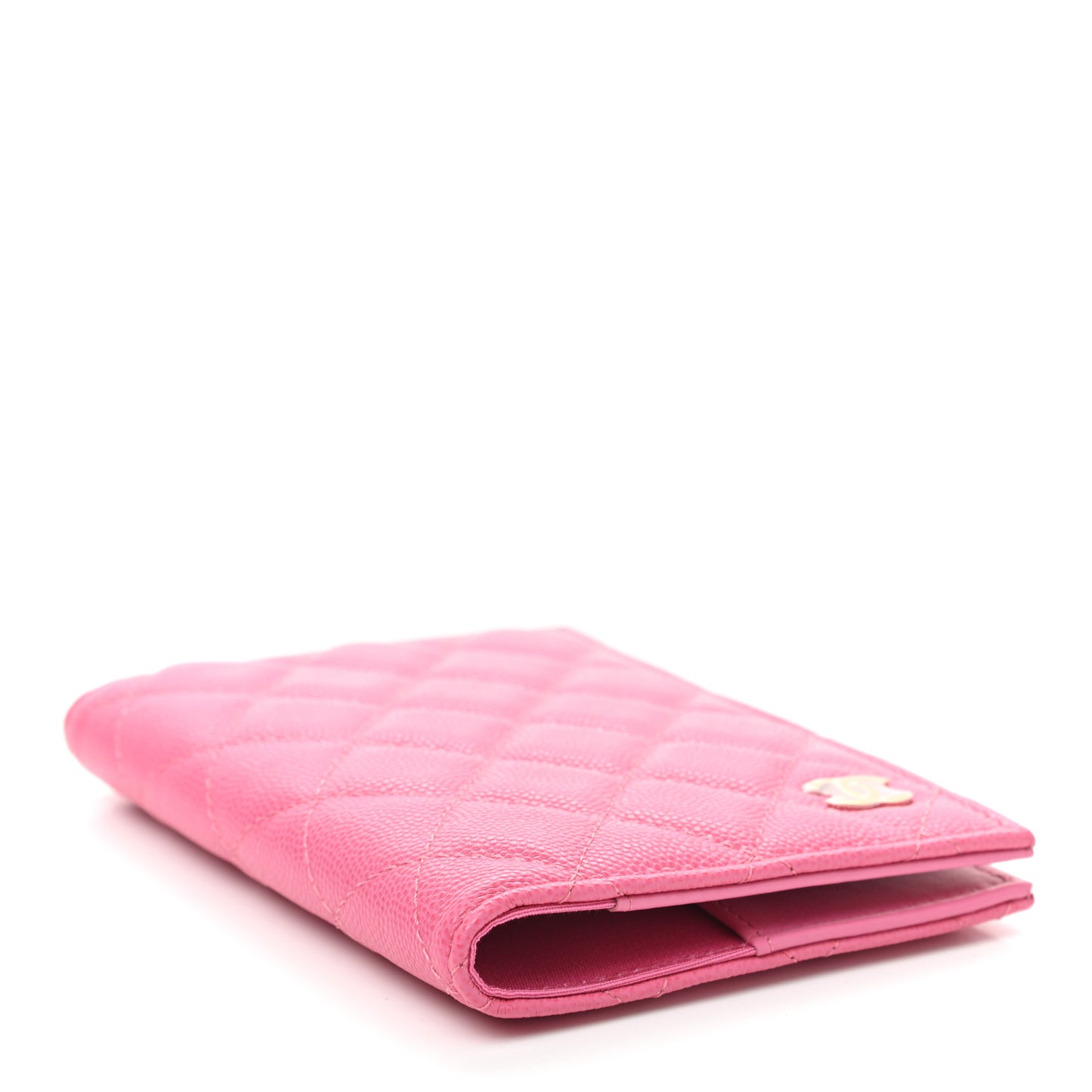 Caviar Quilted Passport Holder Pink